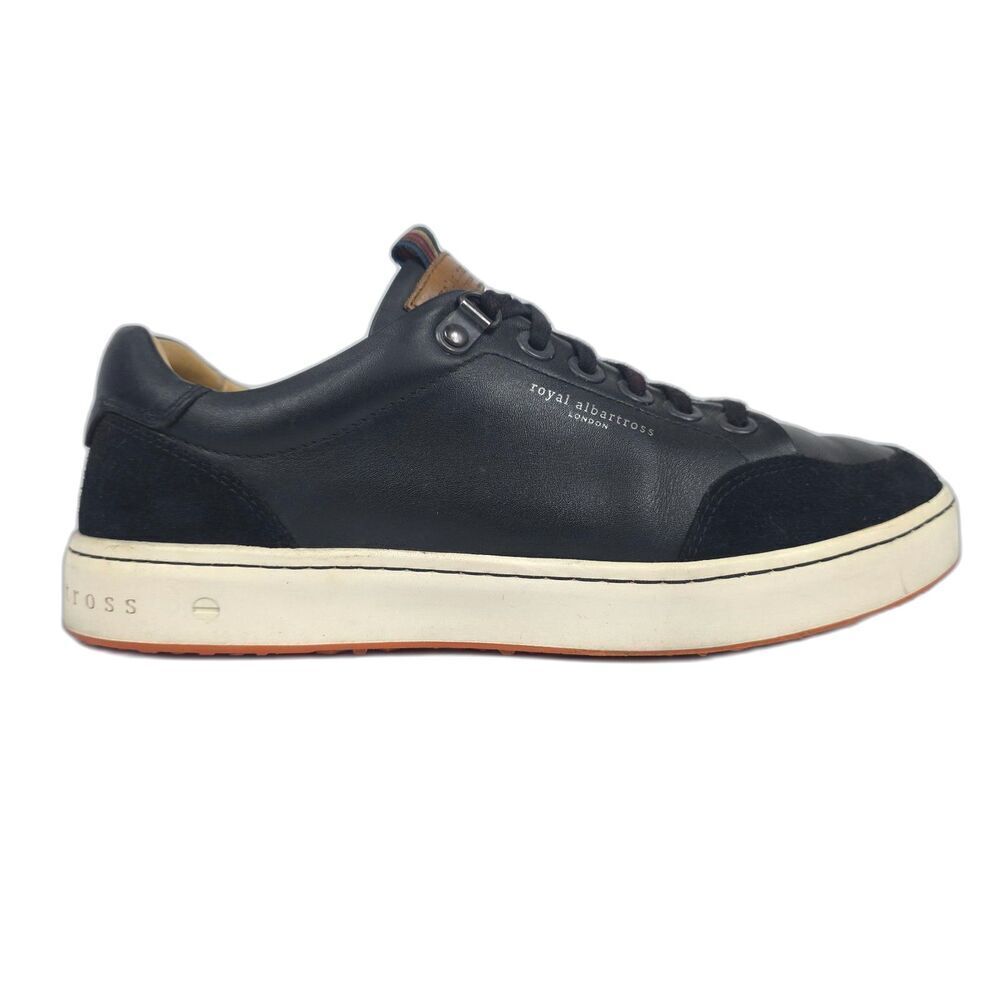 ROYAL ALBARTROSS Knightfox Spikeless Golf Shoes Black Leather Minimal Preppy 7